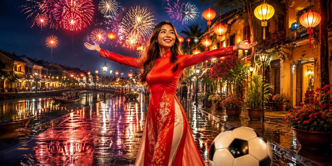 Khung cảnh Hội An với người dùng tìm hiểu thông tin xổ số trên điện thoại