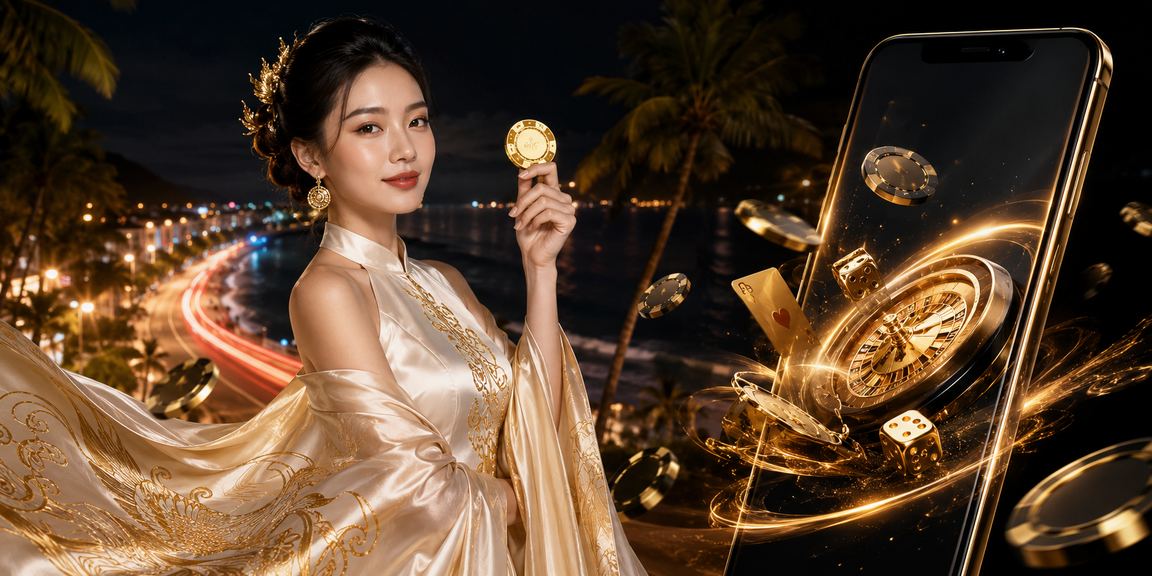 Người phụ nữ mặc áo dài tại Mũi Né tham khảo thông tin jackpot và bonus trên điện thoại